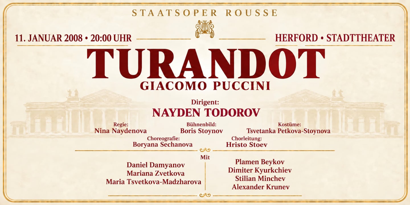 Event banner: Turandot by Puccini (11.01.2008)