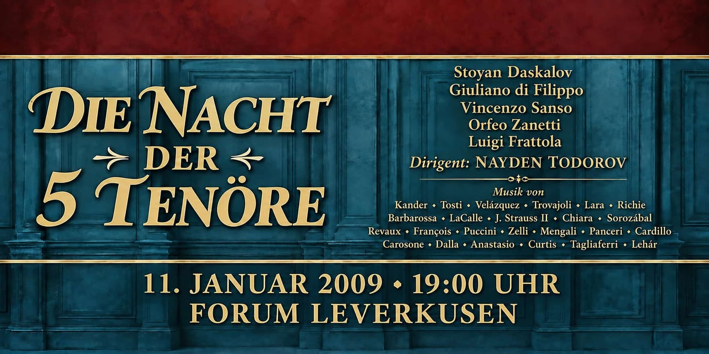 Event banner: Die Nacht der 5 Tenöre (11.01.2009)