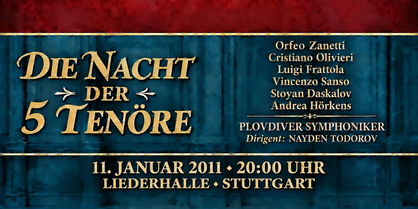 Event banner: Die Nacht der 5 Tenöre (11.01.2011)