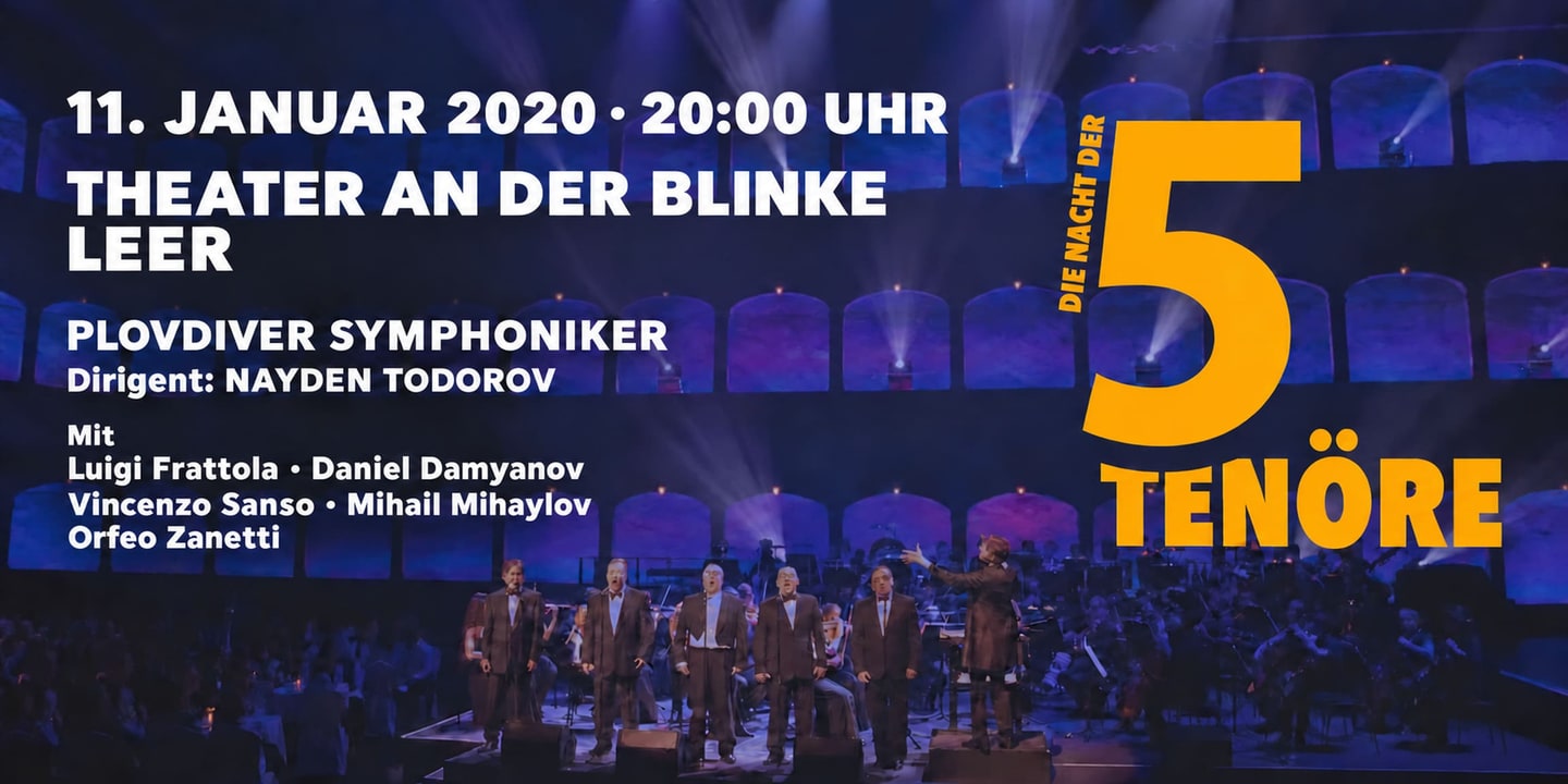 Event banner: Die Nacht der 5 Tenöre (11.01.2020)