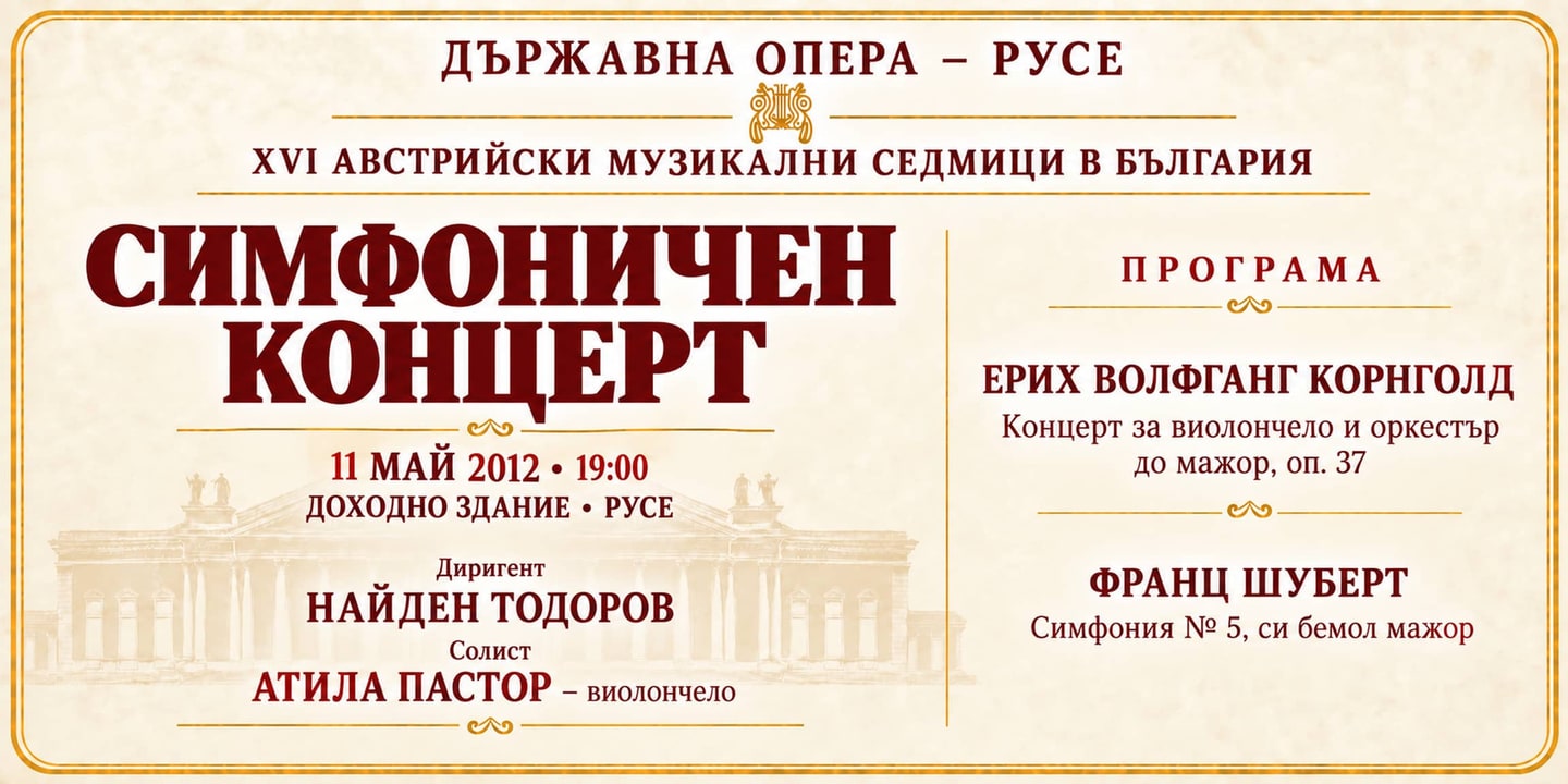 Event banner: XVI Austrian Music Weeks in Bulgaria – Concert for orchestra (11.05.2012)