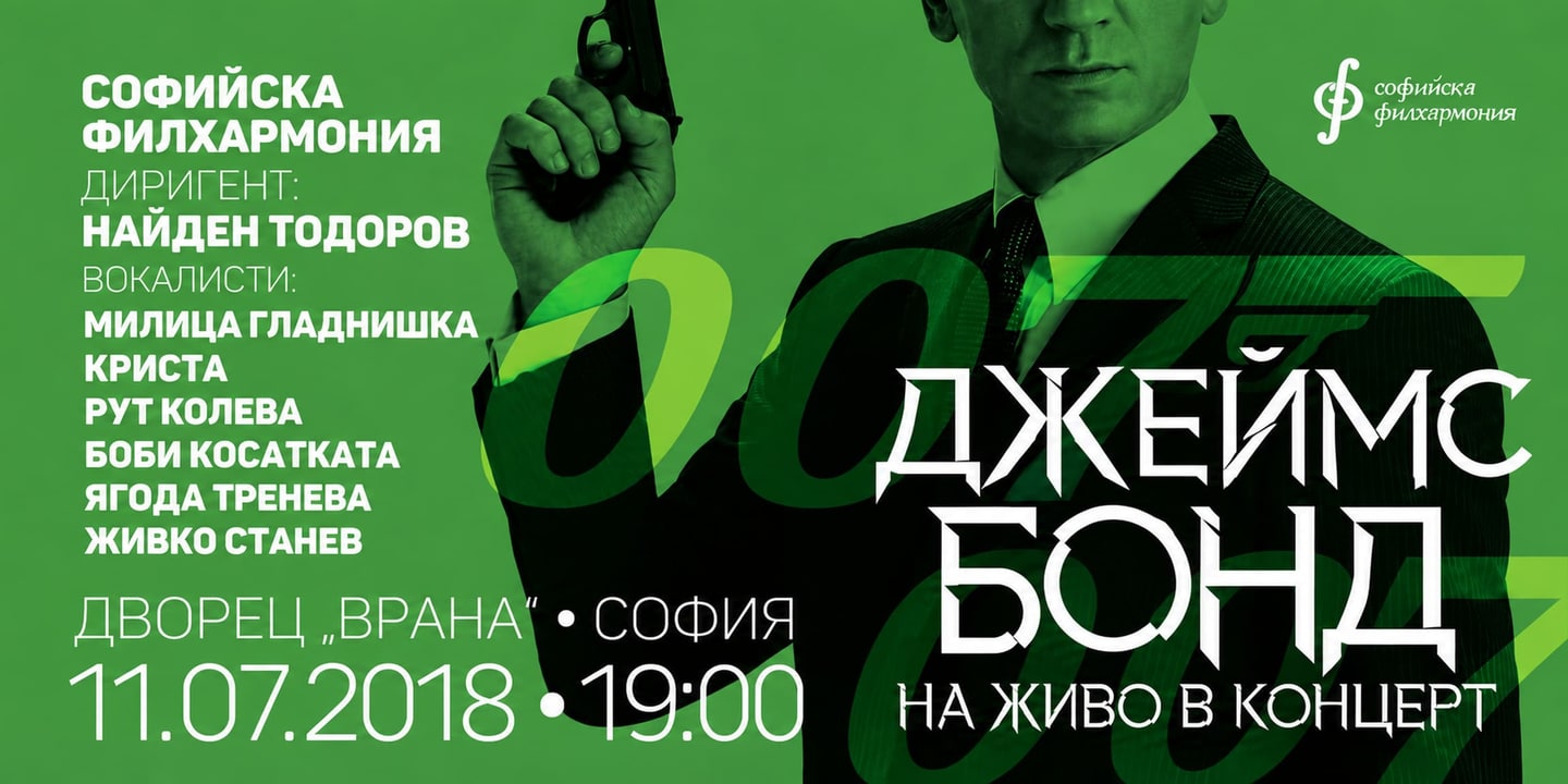 Event banner: James Bond Live in Concert under the baton of Nayden Todorov (11.07.2018)