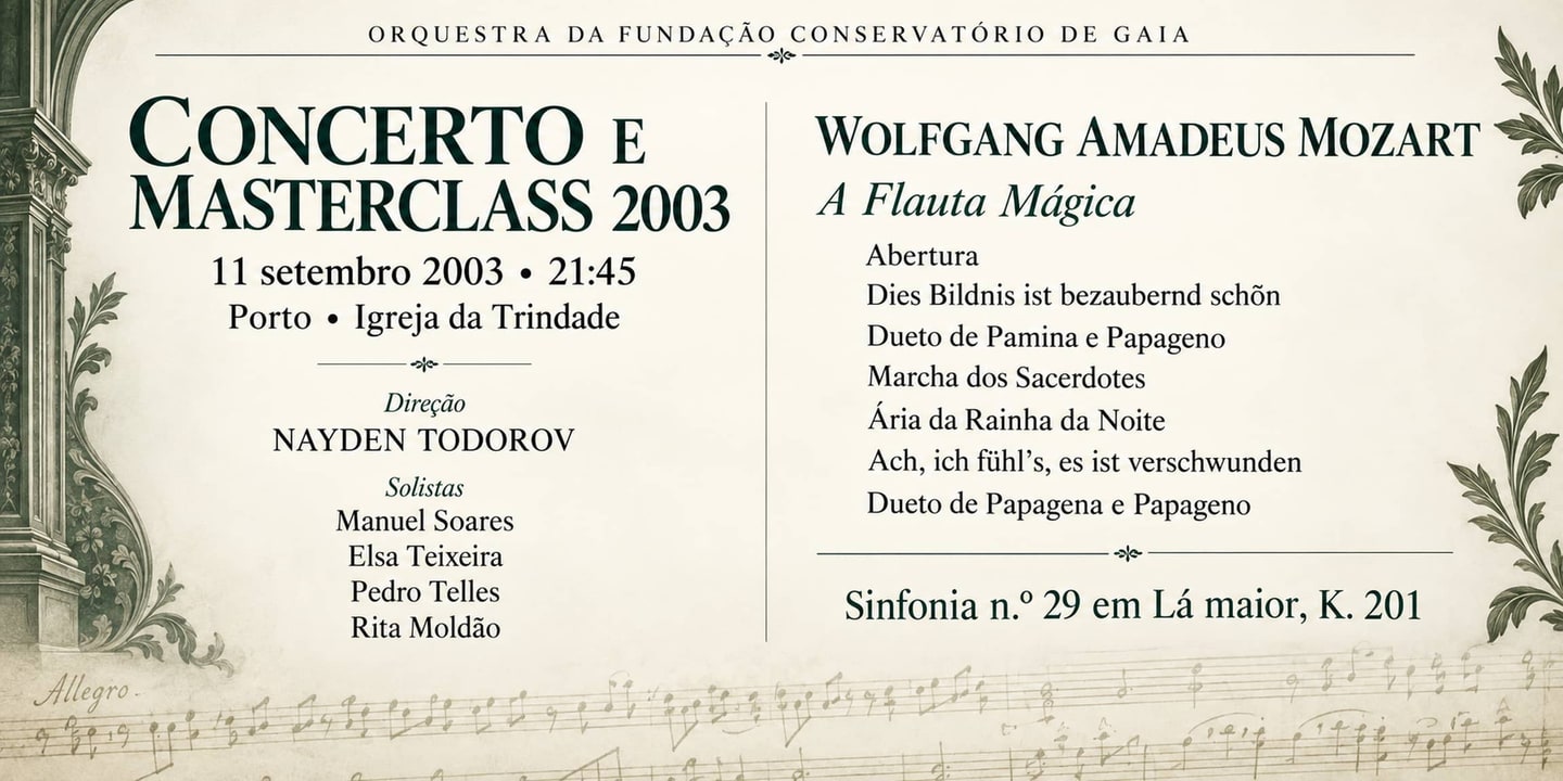 Event banner: Concert and Masterclass 2003 (11.09.2003)