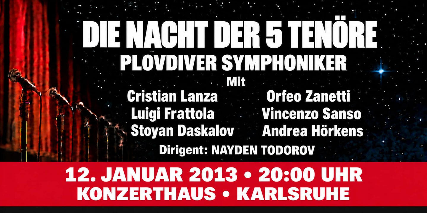 Event banner: Die Nacht der 5 Tenöre (12.01.2013)