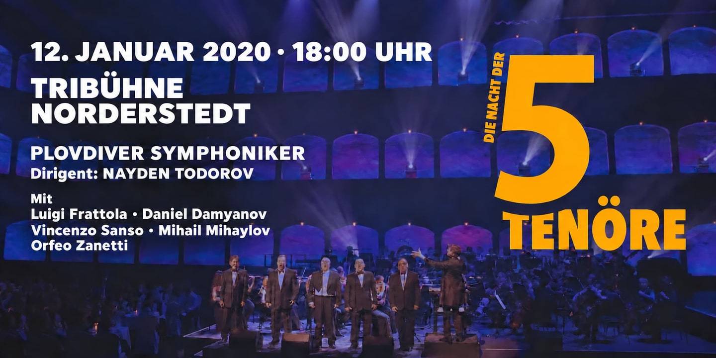 Event banner: Die Nacht der 5 Tenöre (12.01.2020)