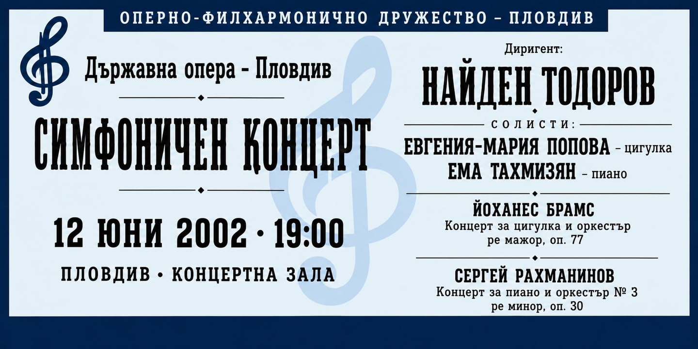 Event banner: Concert with State Opera Plovdiv (12.06.2002)
