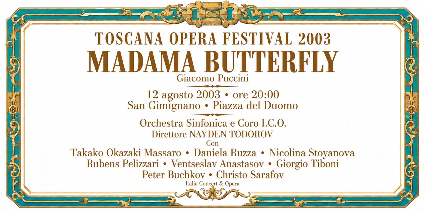 Event banner: Madama Butterfly by Puccini (12.08.2003)