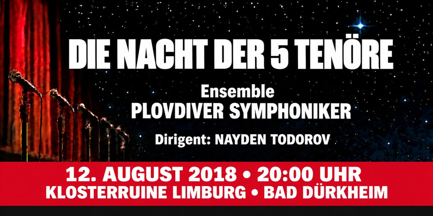 Event banner: Die Nacht der 5 Tenöre (12.08.2018)