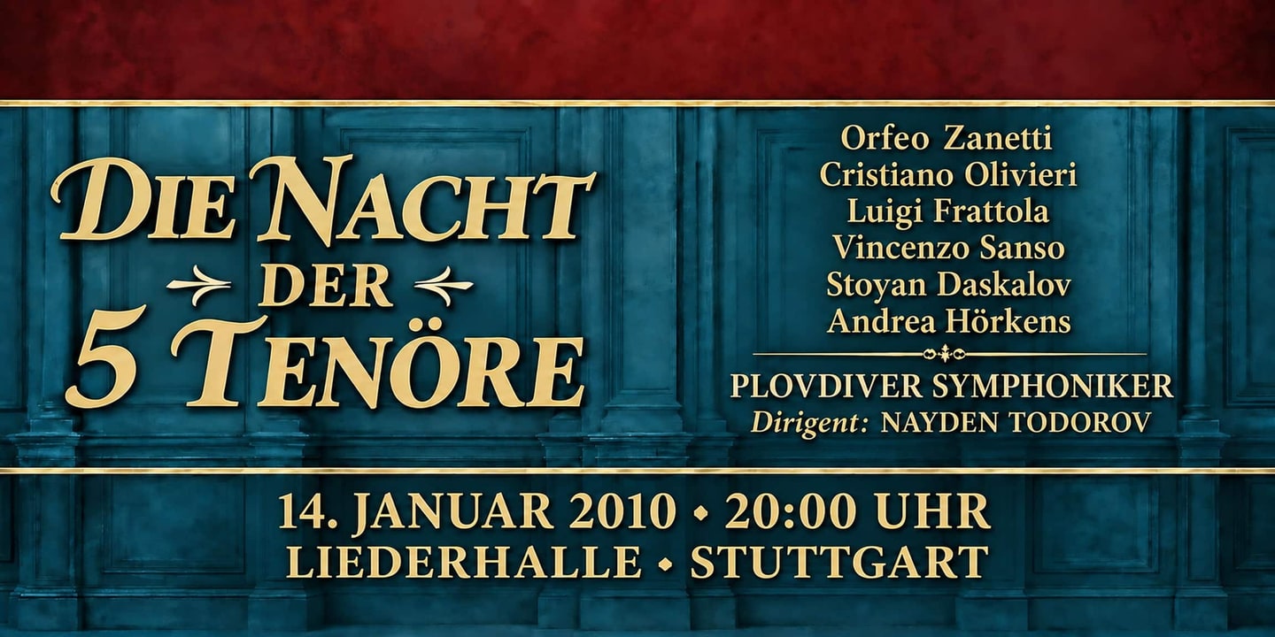 Event banner: Die Nacht der 5 Tenöre (14.01.2010)