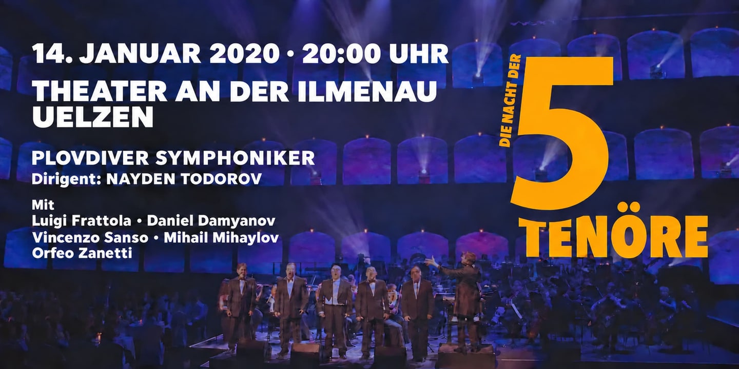 Event banner: Die Nacht der 5 Tenöre (14.01.2020)