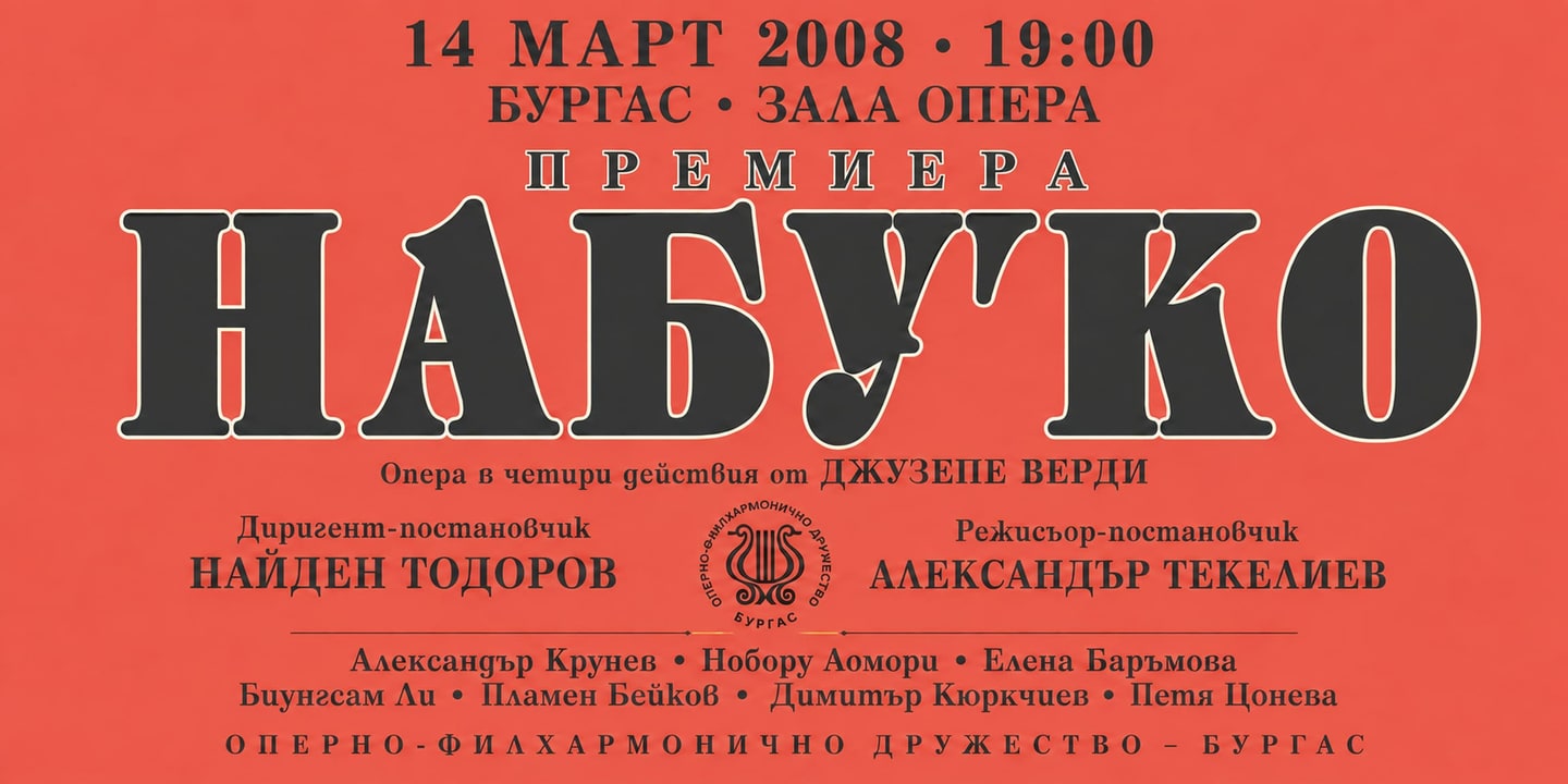 Event banner: Nabucco by Verdi (New Production) (14.03.2008)