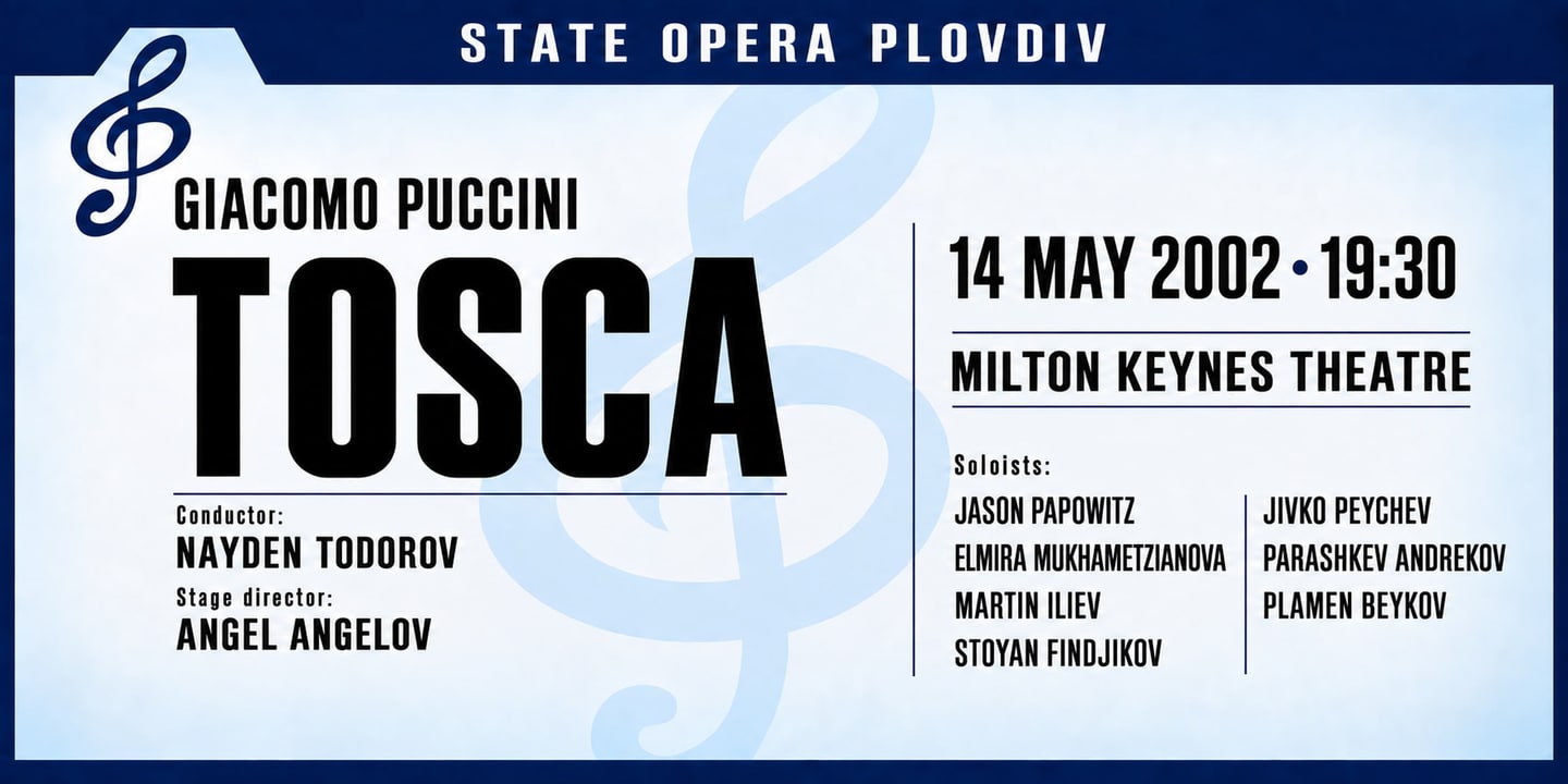 Event banner: Tosca by Puccini (14.05.2002)