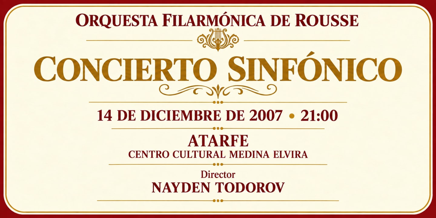 Event banner: Concert with Rousse Philharmonic Orchestra (14.12.2007)
