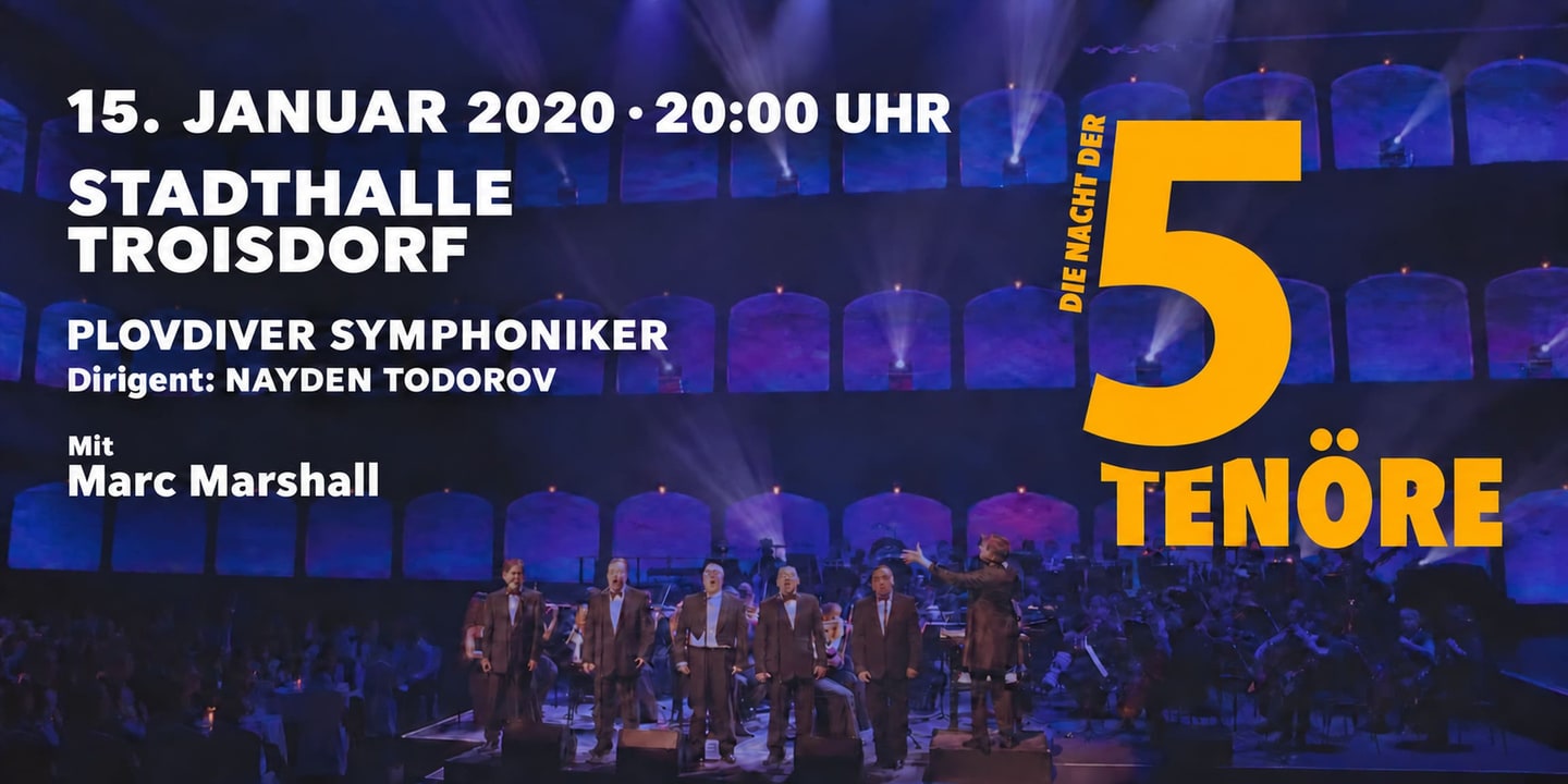 Event banner: Die Nacht der 5 Tenöre (15.01.2020)
