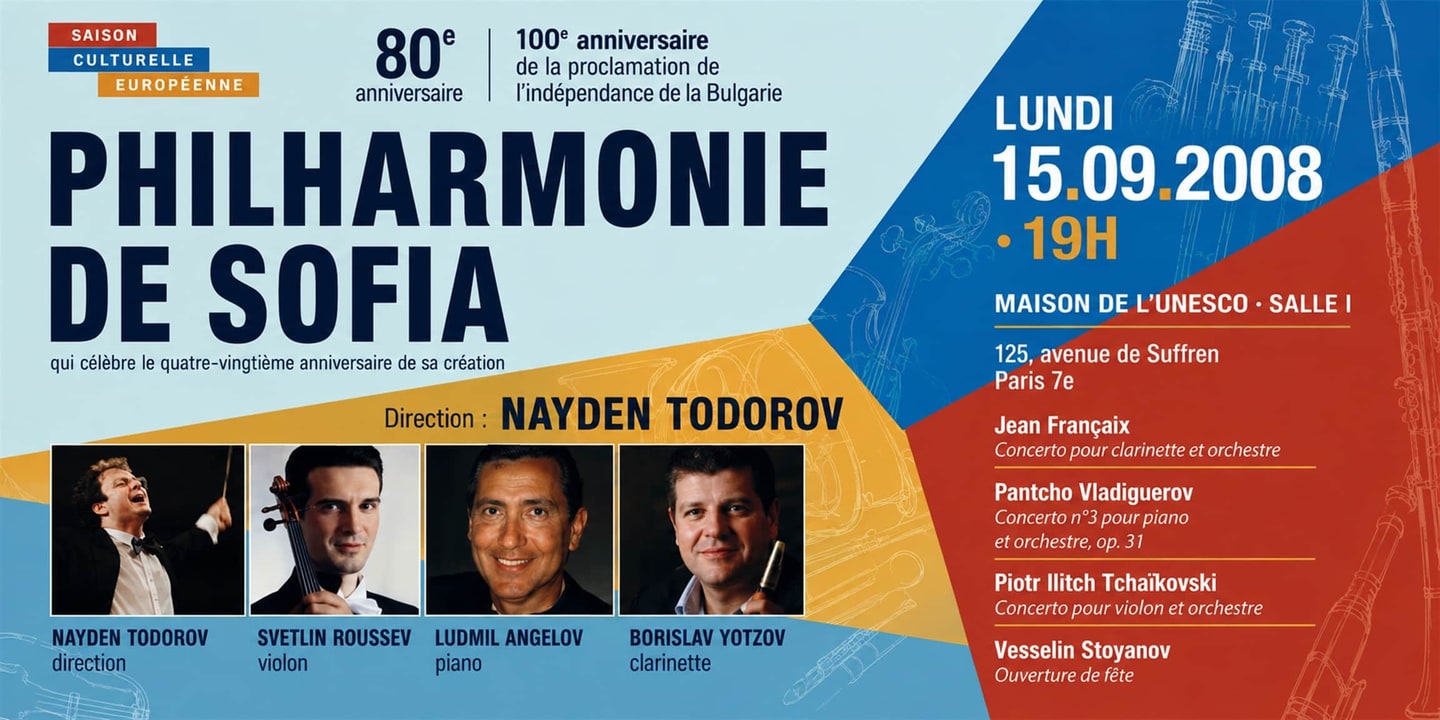 Event banner: Sofia Philharmonic & Nayden Todorov visiting Paris (15.09.2008)