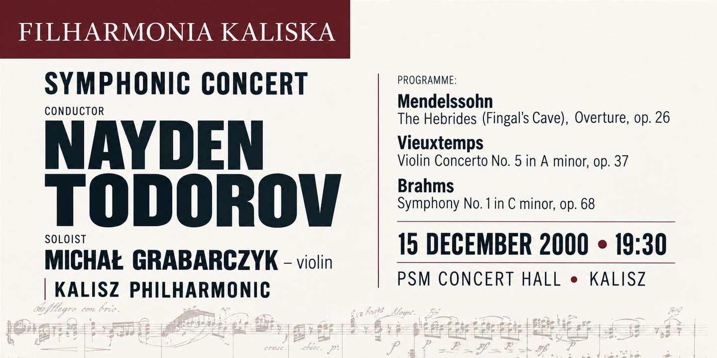 Event banner: Concert with Kalisz Philharmonic (15.12.2000)