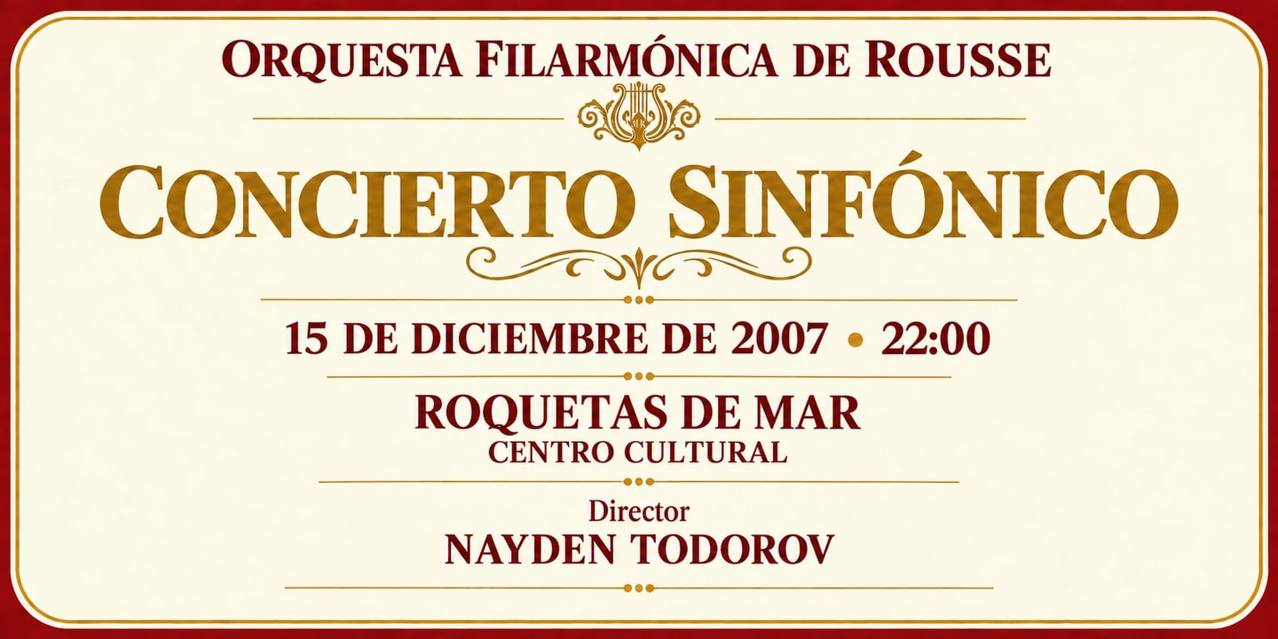 Event banner: Concert with Rousse Philharmonic Orchestra (15.12.2007)