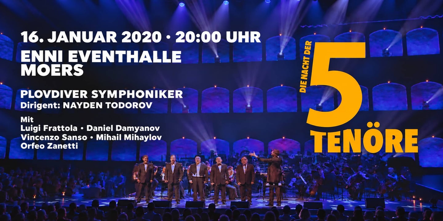 Event banner: Die Nacht der 5 Tenöre (16.01.2020)