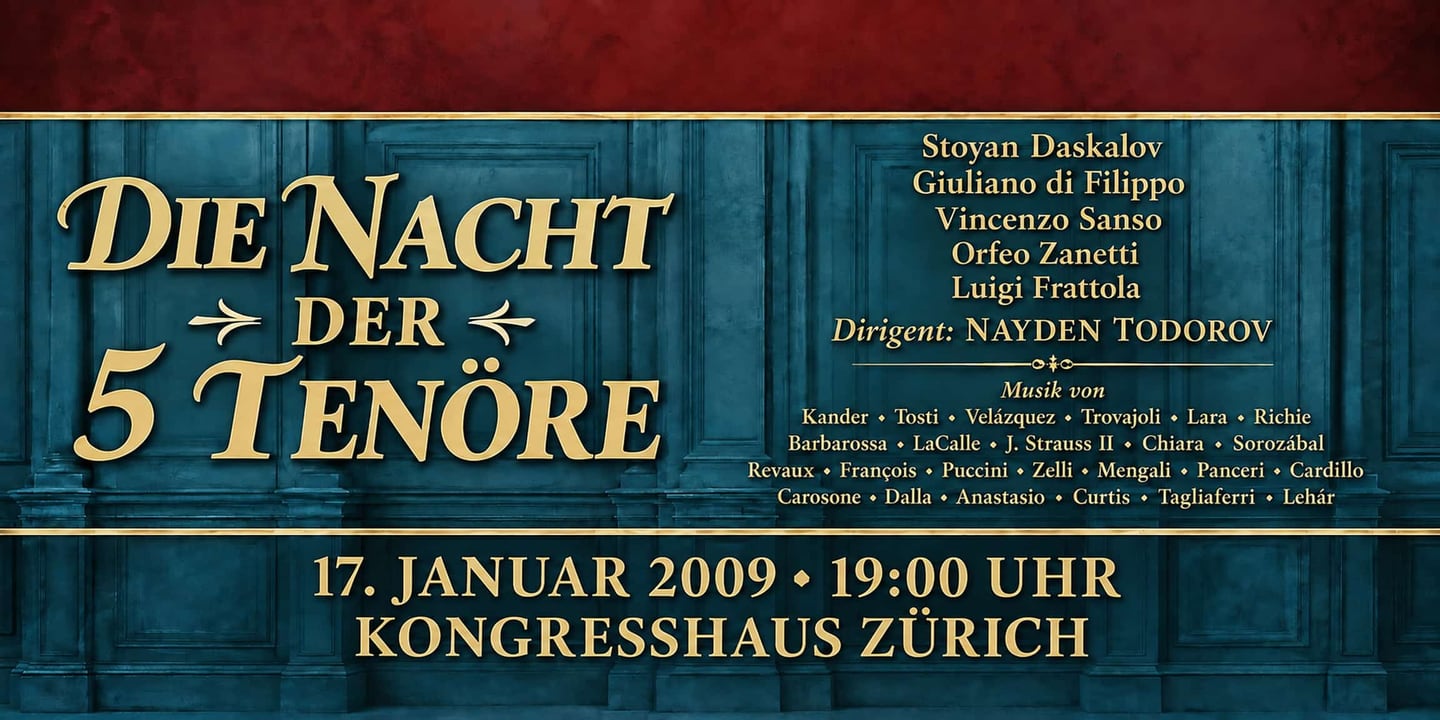 Event banner: Die Nacht der 5 Tenöre (17.01.2009)