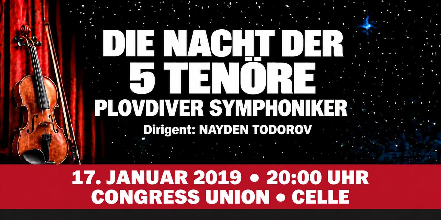 Event banner: Die Nacht der 5 Tenöre (17.01.2019)