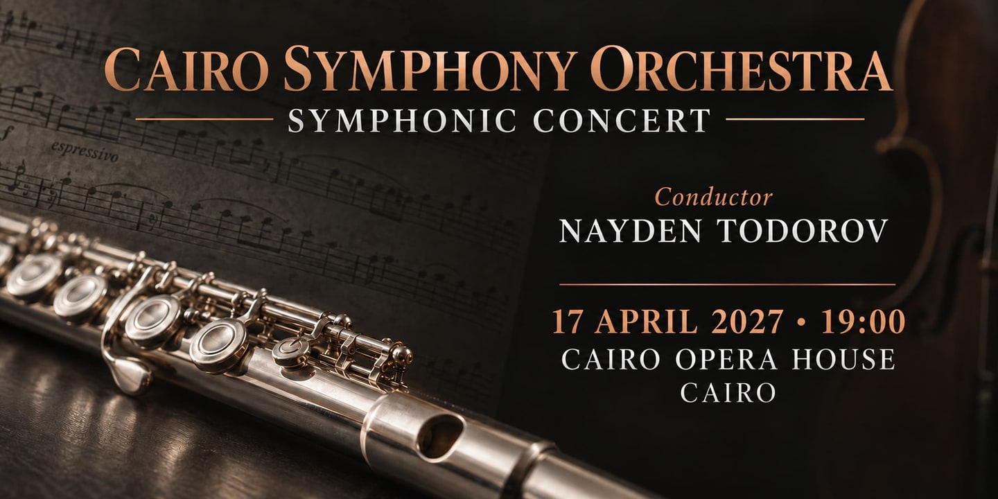 Event banner: Concert with the Cairo Symphony Orchestra (17.04.2027)