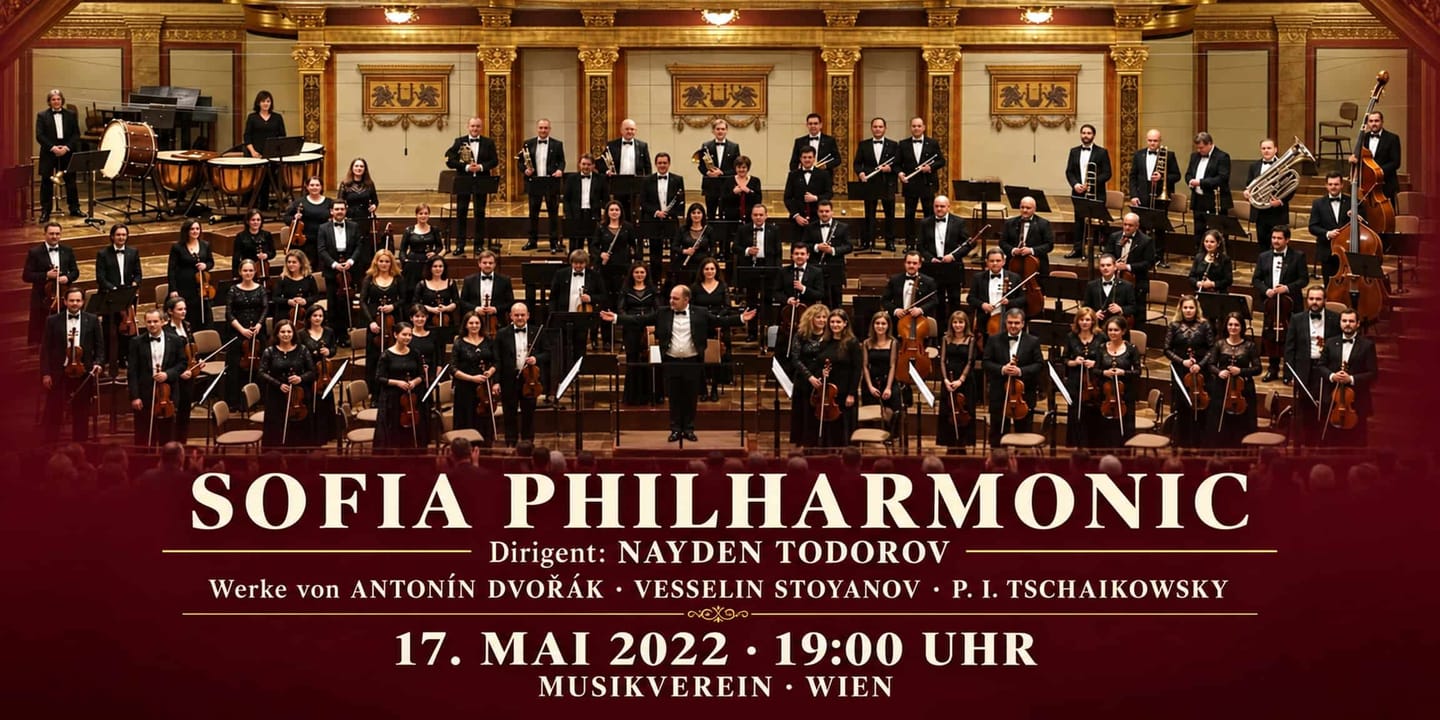 Event banner: Sofia Philharmonic & Nayden Todorov visiting Musikverein – Wien (17.05.2022)