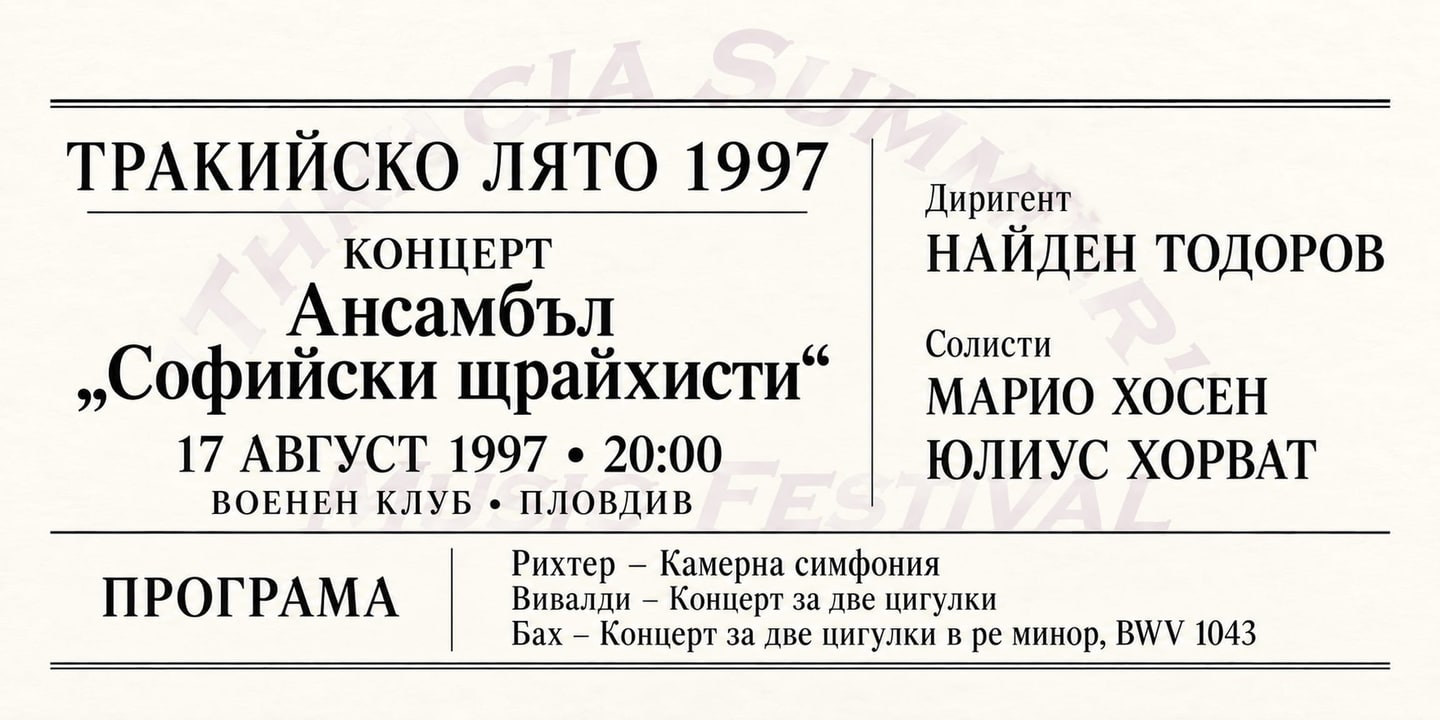 Event banner: Thracia Summer Music Festival (17.08.1997)