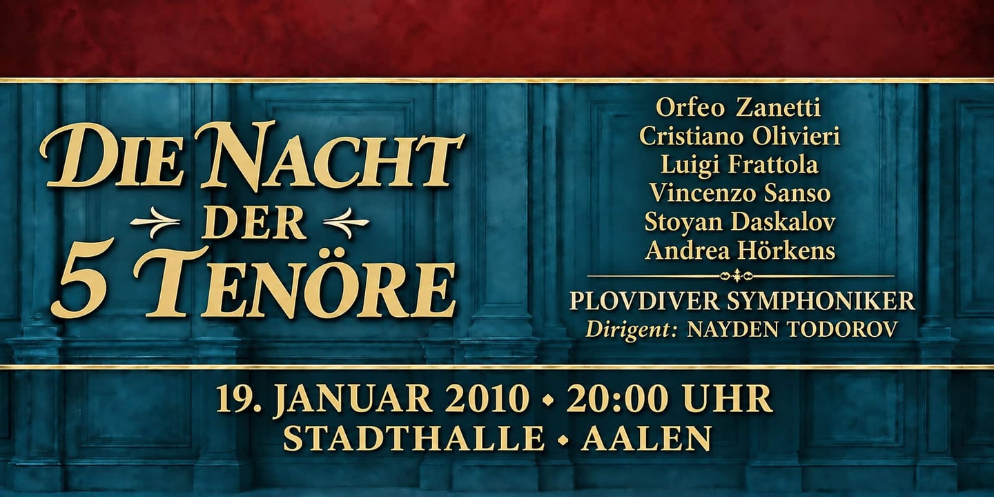Event banner: Die Nacht der 5 Tenöre (19.01.2010)