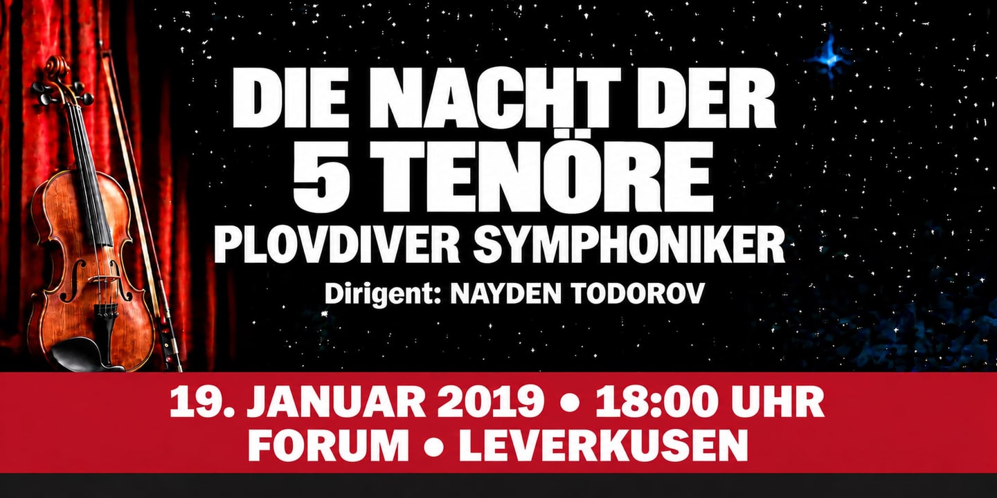 Event banner: Die Nacht der 5 Tenöre (19.01.2019)