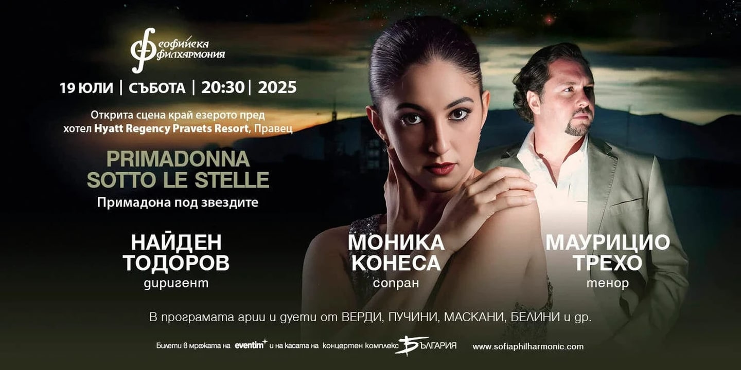 Event banner: “Primadonna sotto le stelle” with Nayden Todorov (19.07.2025)