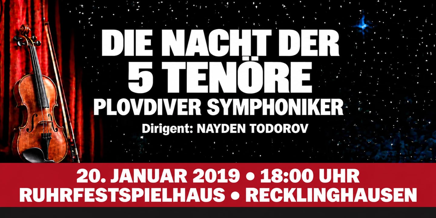 Event banner: Die Nacht der 5 Tenöre (20.01.2019)
