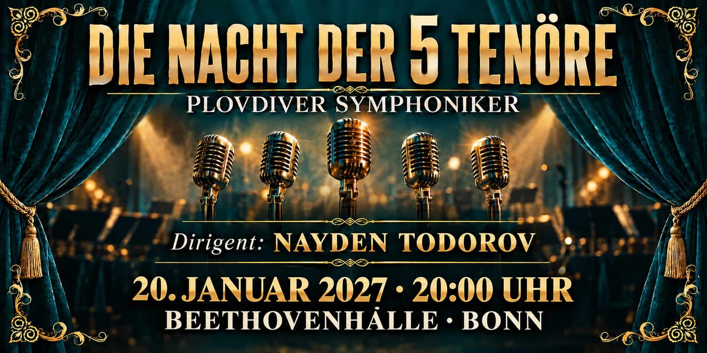 Event banner: Die Nacht der 5 Tenöre (20.01.2027)