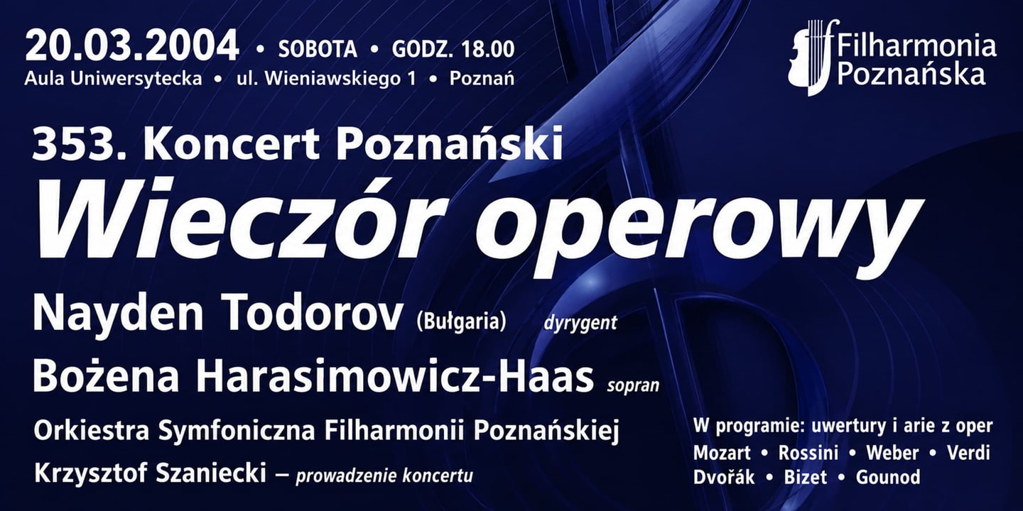 Event banner: Opera Evening (353rd Poznań Concert) (20.03.2004)