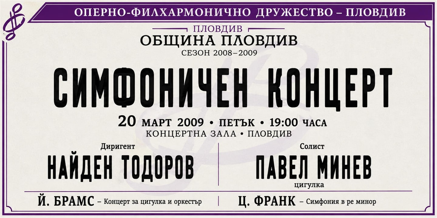 Event banner: Concert with Plovdiv Philharmonic Orchestra (20.03.2009)