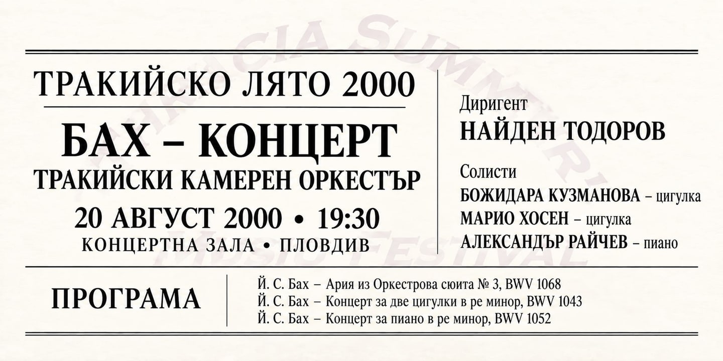 Event banner: Bach - Concert (20.08.2000)