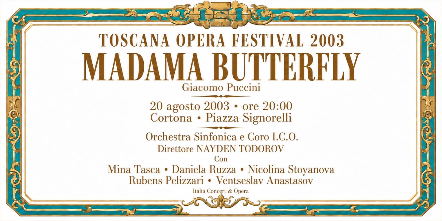 Event banner: Madama Butterfly by Puccini (20.08.2003)