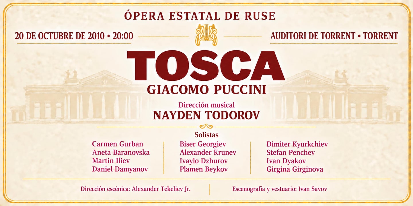Event banner: Tosca by Puccini (20.10.2010)