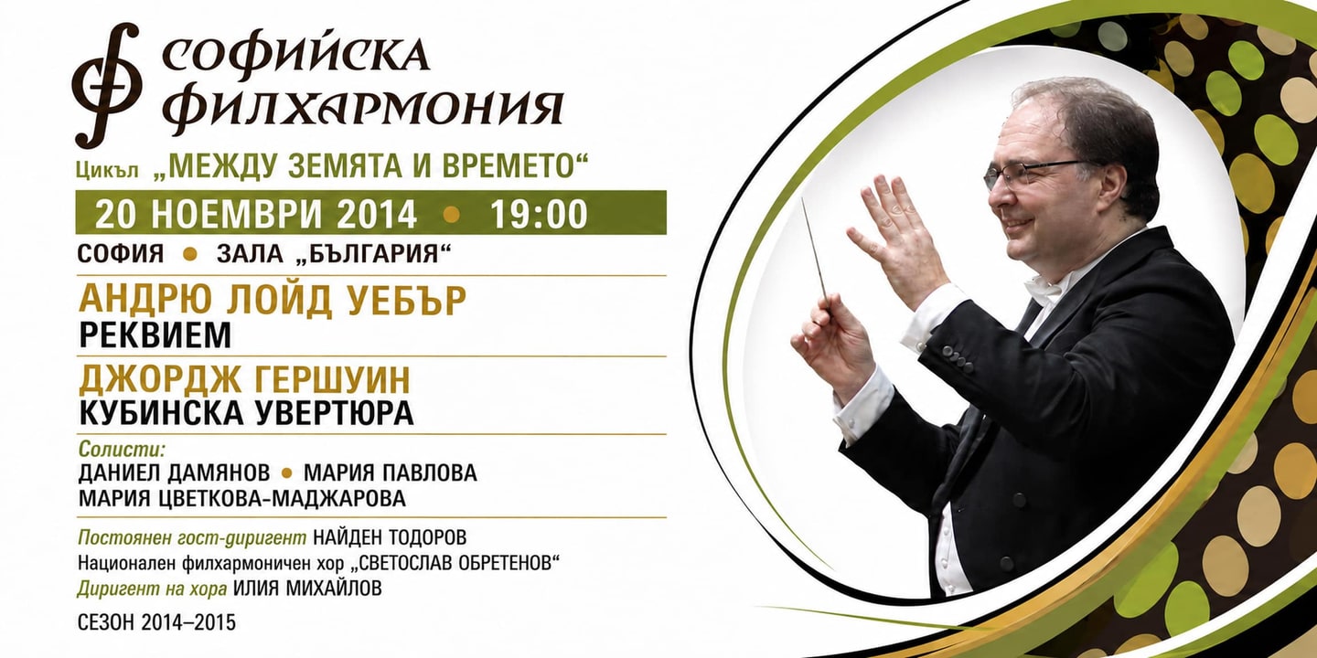 Event banner: Symphony Concert – Nayden Todorov conducts pieces by Gershwin & Webber (20.11.2014)