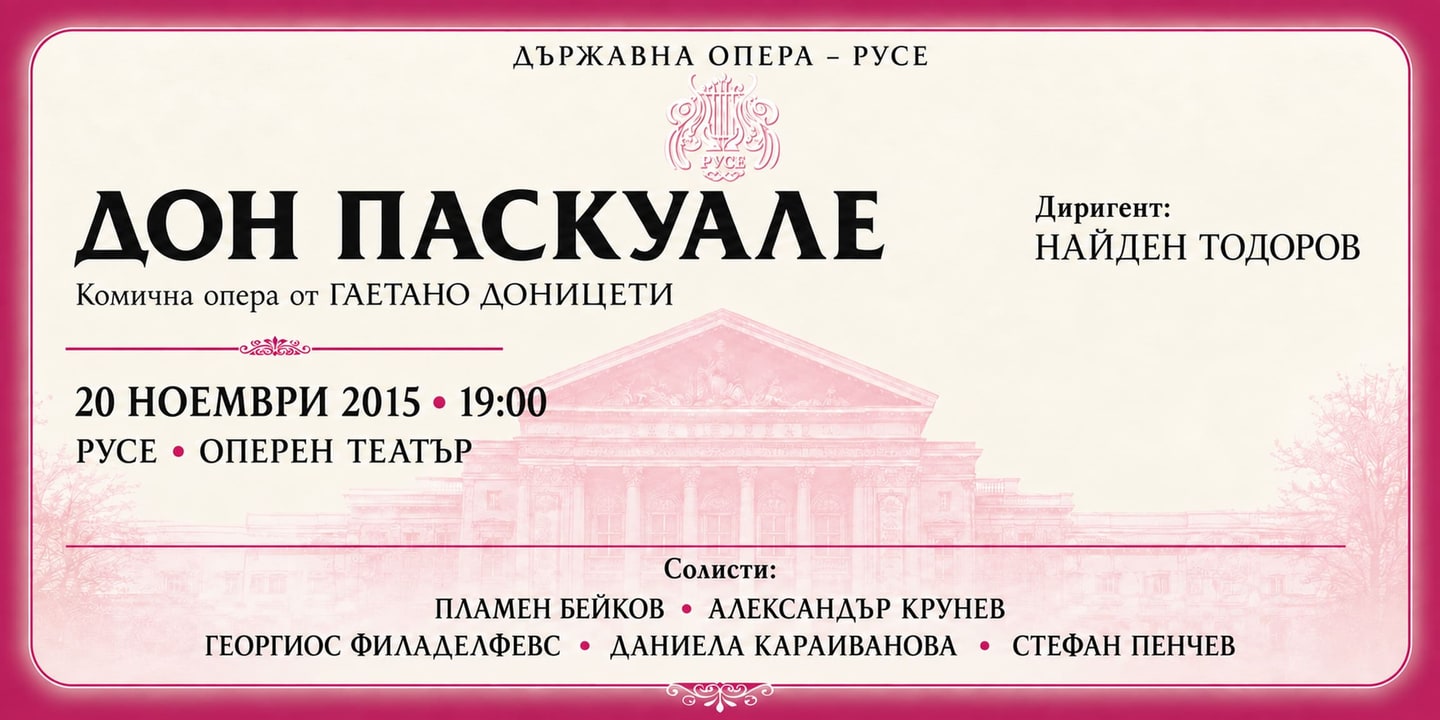 Event banner: Don Pasquale by Donizetti (20.11.2015)
