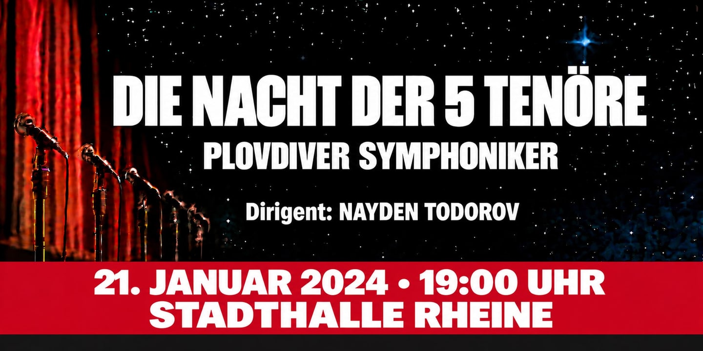 Event banner: Die Nacht der 5 Tenöre (21.01.2024)