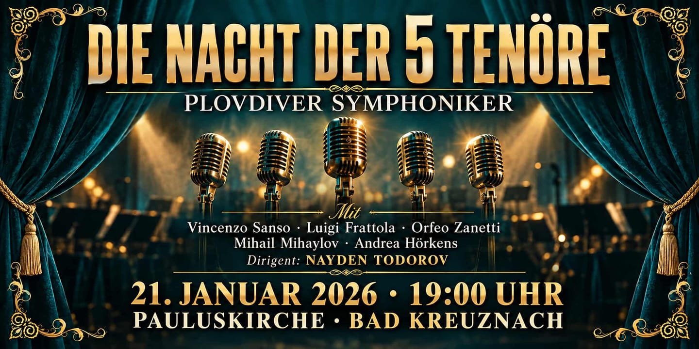 Event banner: Die Nacht der 5 Tenöre (21.01.2026)