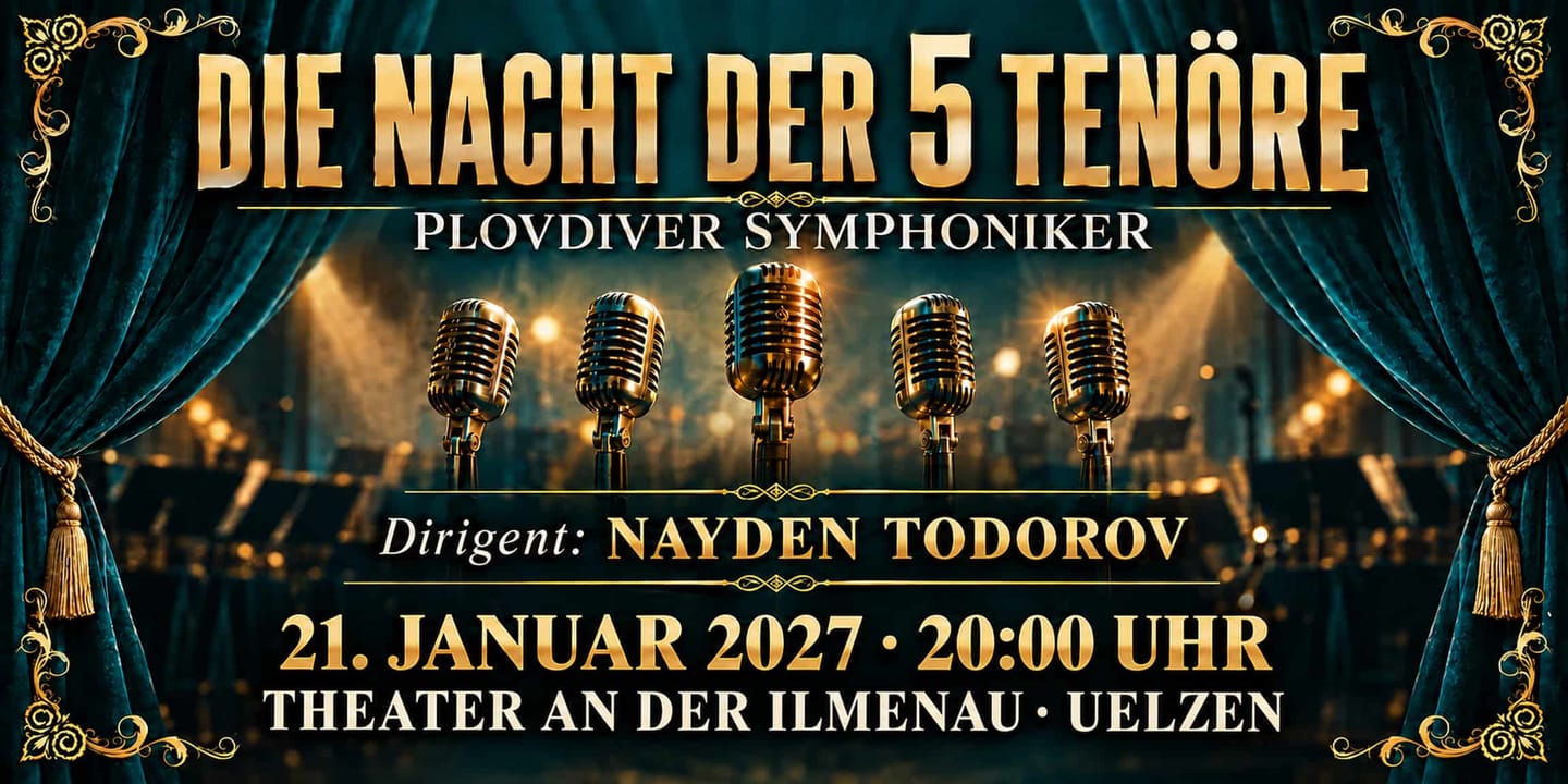 Event banner: Die Nacht der 5 Tenöre (21.01.2027)