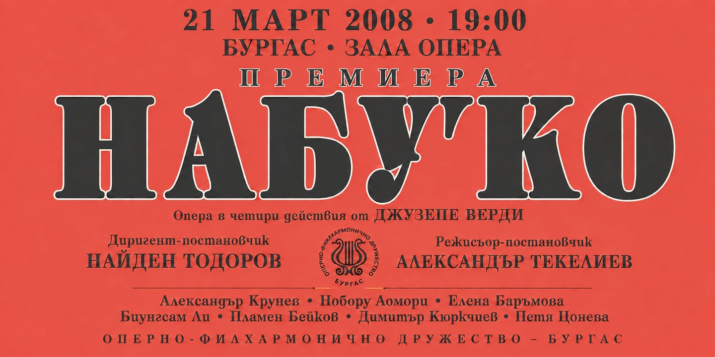 Event banner: Nabucco by Verdi (New Production) (21.03.2008)