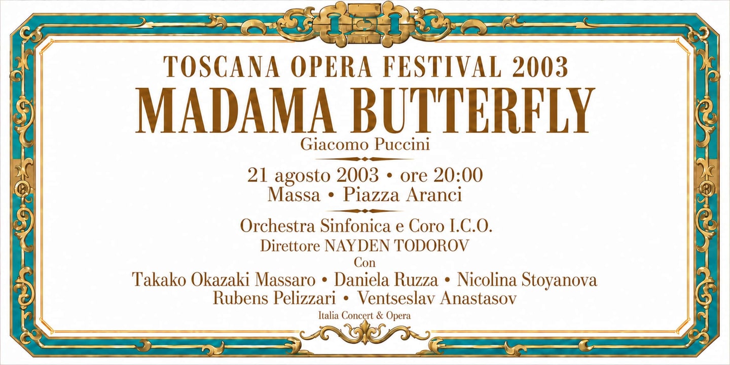 Event banner: Madama Butterfly by Puccini (21.08.2003)