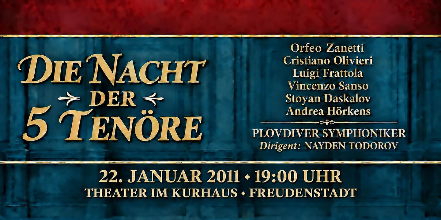 Event banner: Die Nacht der 5 Tenöre (22.01.2011)