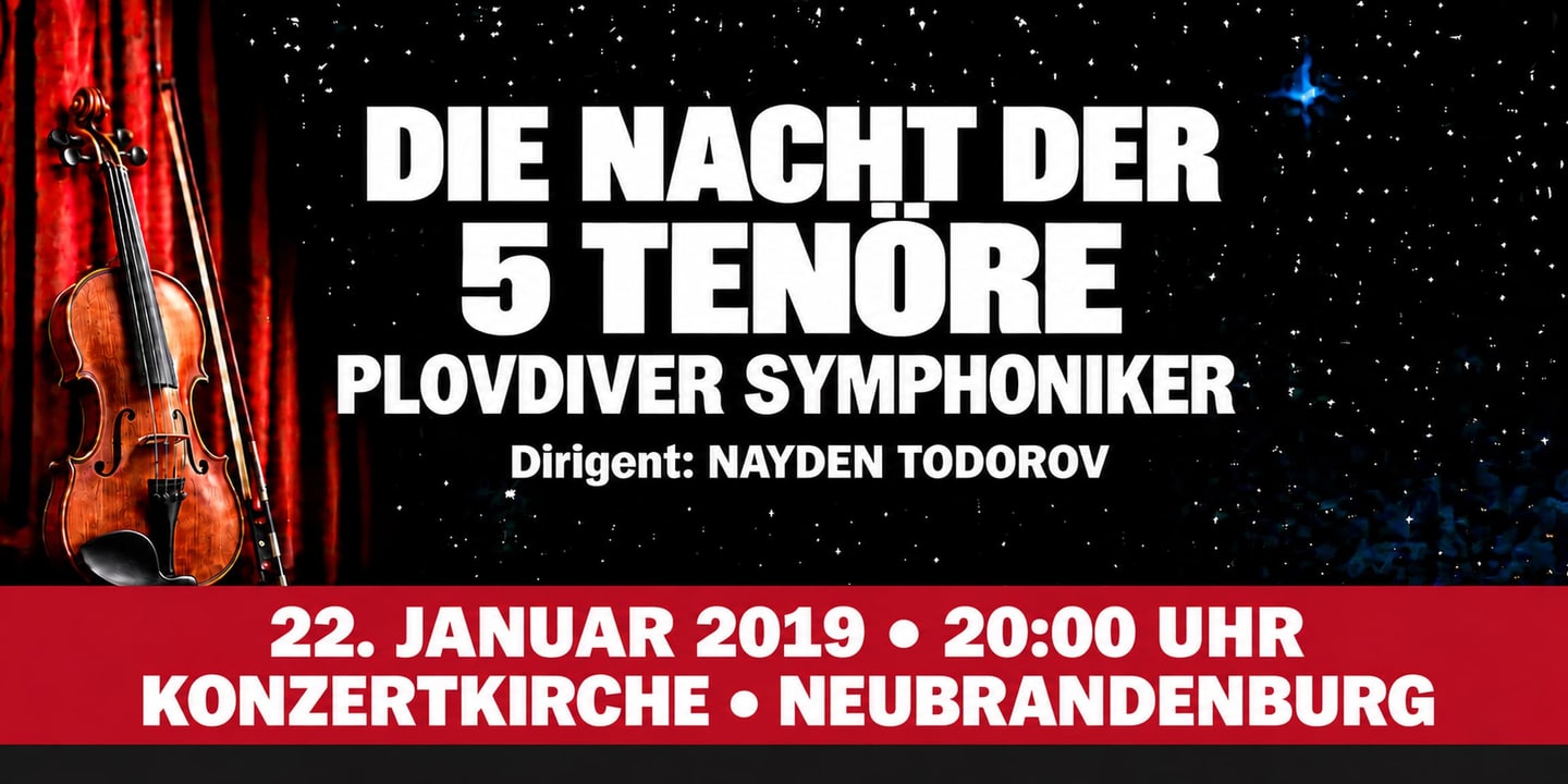 Event banner: Die Nacht der 5 Tenöre (22.01.2019)