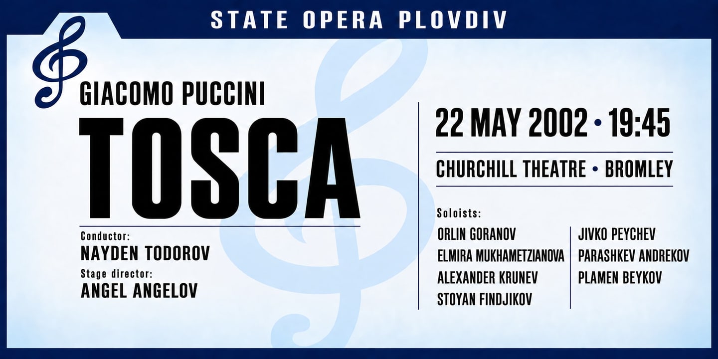 Event banner: Tosca by Puccini (22.05.2002)