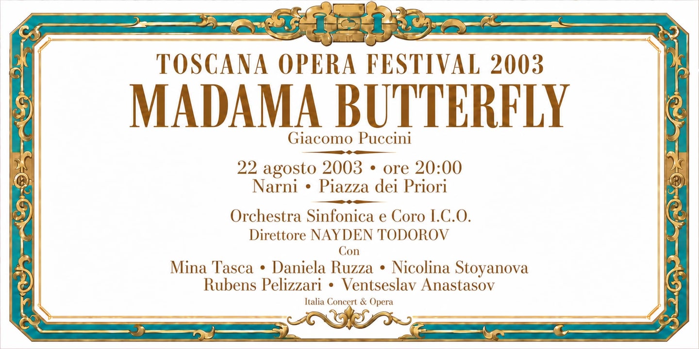 Event banner: Madama Butterfly by Puccini (22.08.2003)