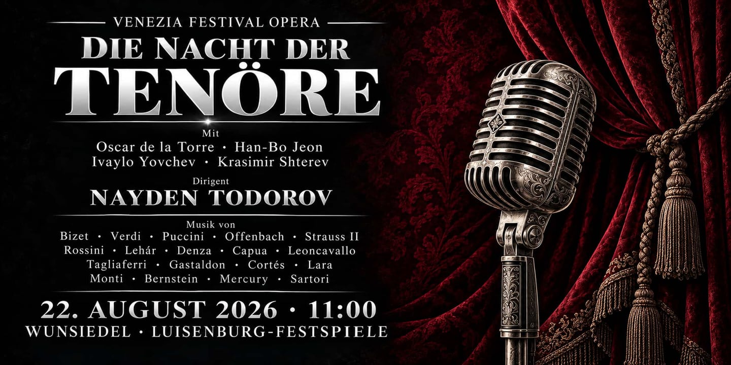 Event banner: Die Nacht der Tenöre (22.08.2026)