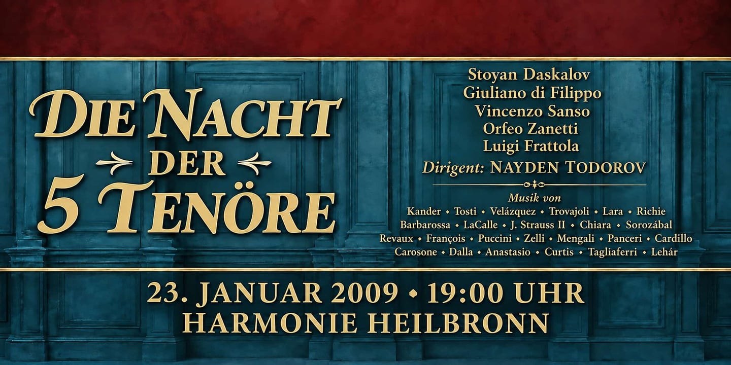 Event banner: Die Nacht der 5 Tenöre | Provinztours (23.01.2009)